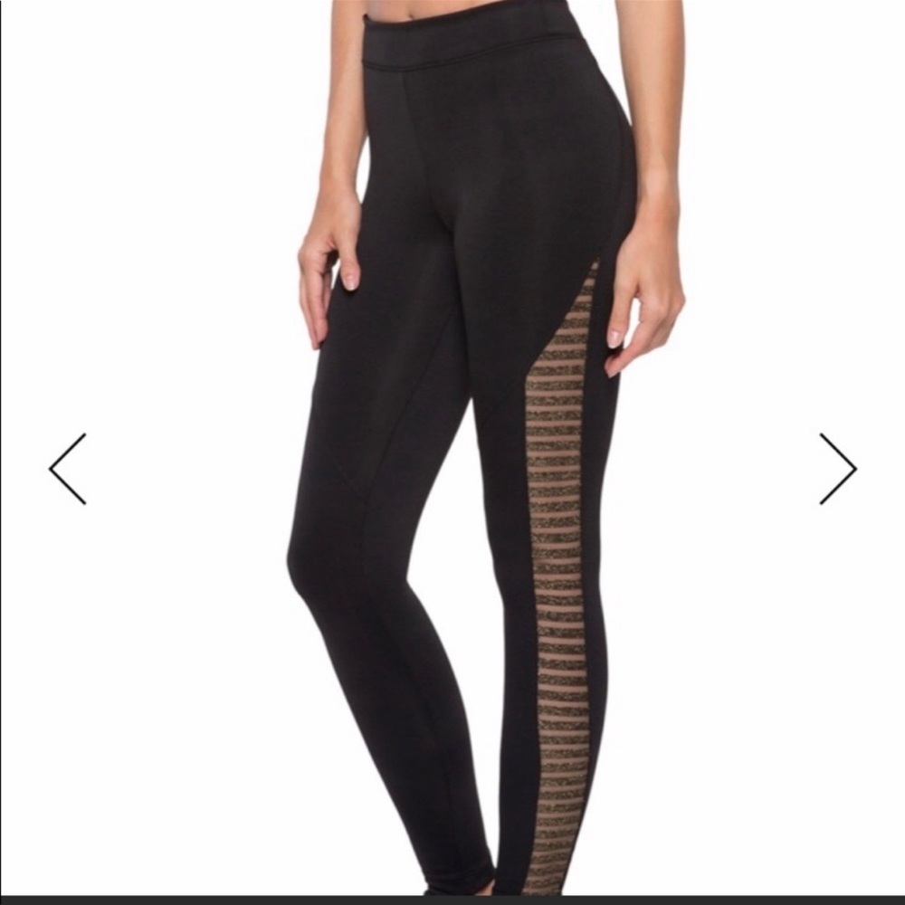 NWT Koral Activewear Chameleon Black Gold High Rise Scuba Leggings